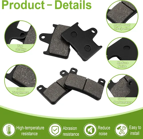Vista 3 de ZICOO Pastillas de freno delanteras y traseras para Suzuki GSXR 1000 2004 2005 2006 GSXR 600 K4 K5 2004 2005 GSXR 750 K4 K5 2004-2005