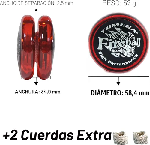 Vista 4 de Yomega Fireball YoYo - Yoyo de alto rendimiento sensible con transeje, excelente para trucos de cuerda para jugadores avanzados para actuar como