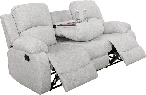 Vista 11 de Juego de muebles de cuero sintético para sala de estar, juego de sofá reclinable, sofá de dos plazas, juegos de muebles para sala de estar, sofá