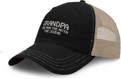 Vista 9 de Hombre del abuelo de encargo de la gorra de béisbol del algodón, mito, malla suave del algodón del bordado