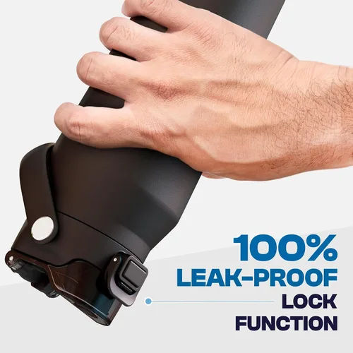 Vista 4 de Frost Buddy botella de agua aislada de 32 onzas con pajilla y tapa para beber Acero inoxidable a prueba de fugas 24 horas de frío Resistente