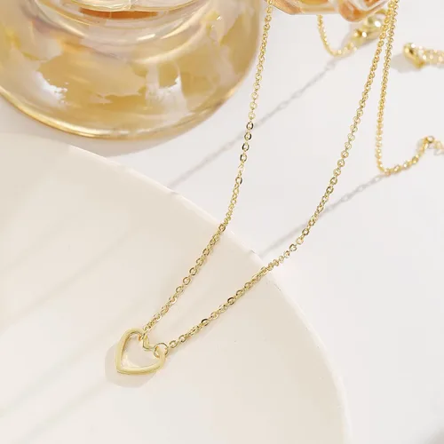 Vista 4 de Collner Collar con colgante de corazón de oro de 14 quilates para mujer, delicado collar de estrella, gargantilla de mal de ojo, collar bohemio