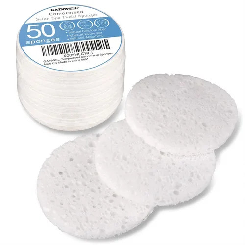 Vista 18 de GAINWELL Bride to Be Gifts - Esponja facial comprimida de 50 unidades, limpieza facial diaria y exfoliante, esponjas cosméticas de spa 100% Rosa