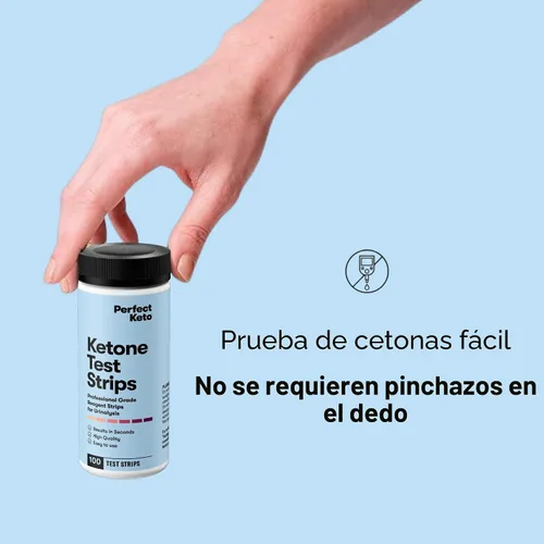 Vista 3 de Tiras reactivas de prueba Perfect Keto para cetosis y dieta cetogenica, 100 tiras.