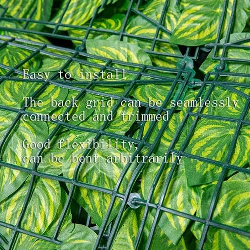 Vista 4 de WEWYQSJXBXF-3127 - Rejilla de hojas artificiales de imitación de plantas verdes, decoración de puerta decorativa de plantas verdes, tienda de pared