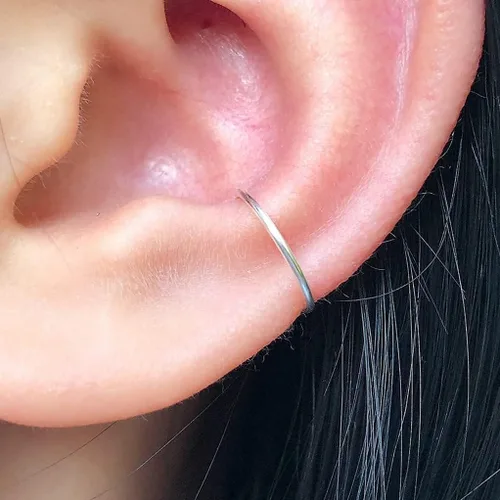 Vista 75 de Small Gold or Sterling Silver Huggie Hoop Earrings for Women Cartilage Nose Helix Tragus