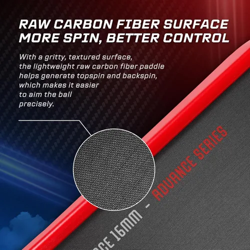 Vista 2 de Raw Carbon Pickleball Paddles Set of 2/4, T700 Carbon Fiber Rackets with 16MM Honeycomb Polymer Core, 4 Balls and 1 Portable Carry Bag, USAPA