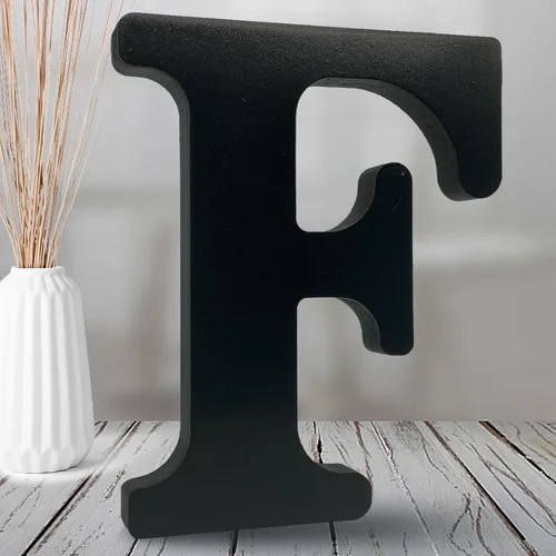 Vista 30 de AOCEAN Letras de madera negra de 8 pulgadas, letras de madera sin terminar para decoración de Halloween, letras decorativas de pie, decoración