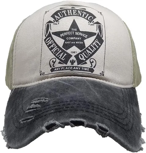Vista 10 de Gorra de béisbol vintage con remaches de moda con letras cruzadas de algodón de mezclilla con borde deshilachado, sombrero de sol ajustable unisex