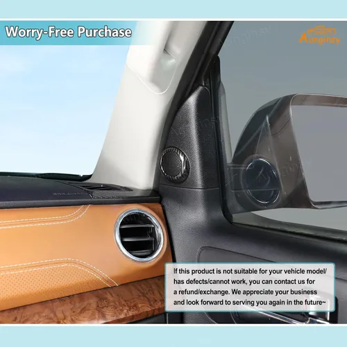 Vista 6 de Anillo de ajuste de cubierta de audio estéreo de sonido para puerta delantera interior de automóvil compatible con Toyota Tundra 2007-2021 Sequoia
