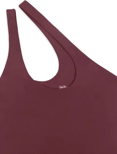 Vista 5 de REORIA - Body sexy para mujer, sin mangas, con corte frontal de un hombro y espalda descubierta