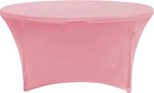 Vista 4 de Simply Elegant Mantel redondo ajustable de elastano Mantel de poliéster y elastano para cumpleaños, quinceañera, conferencias, lavable a Magenta