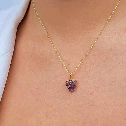 Vista 107 de Juego de joyas de piedras preciosas crudas reales con plata de ley 925 chapada en oro real, collar y aretes de piedra natal, regalo para ella por