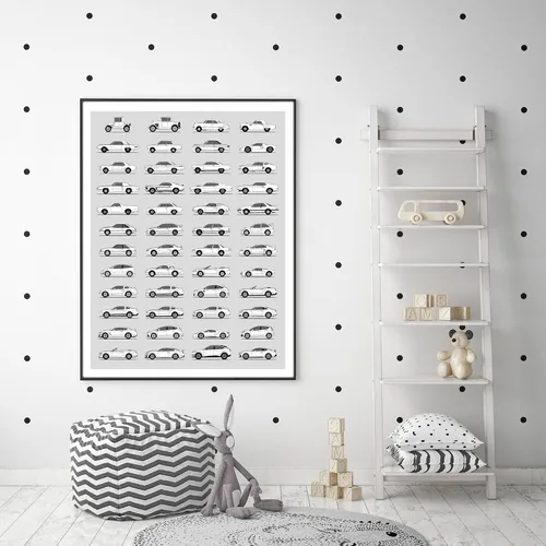 Vista 5 de Idea Network Póster hecho a mano compatible con Ford Print Wall Art Decoración hecha a mano de lo mejor de las generaciones de Ford, Historia Ford