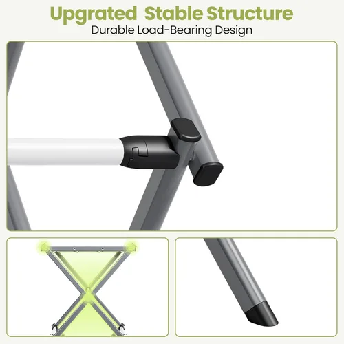Vista 4 de APEXCHASER Estante de secado de ropa plegable de 3 niveles, estante de lavandería extensible de metal, 45.28 pulgadas de altura, ancho ajustable