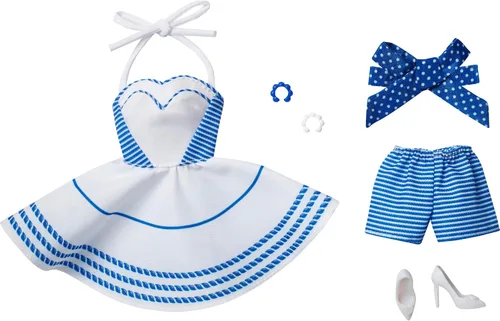 Vista 2 de Barbie: El paquete de moda de la película con tres trajes y accesorios icónicos de la película (HPK01)