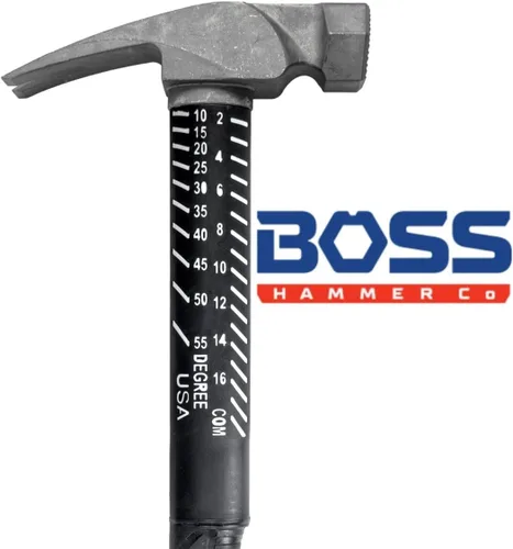 Vista 6 de Boss Hammer Martillo de titanio Ti64 de grado de construcción de 10 oz. con mango de fibra de vidrio Tough-Fiber resistente que absorbe los golpes