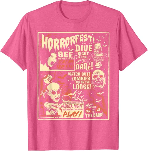 Vista 28 de Camiseta de terror vintage con póster de Halloween y película de terror Negro