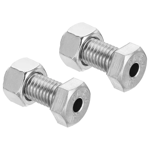 Vista 7 de PATIKIL Tornillo hexagonal externo hueco M12x20mm, 2 juegos de tornillos cilíndricos de rosca de lámpara a través del perno de agujero con tuerca