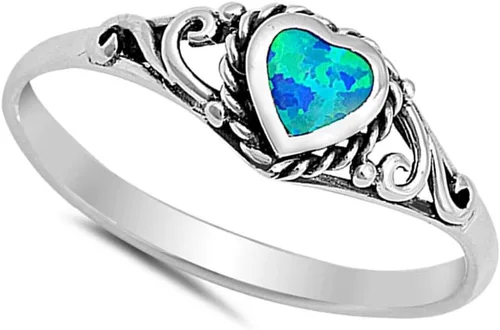 Vista 2 de Anillo de promesa de plata de ley con forma de corazón