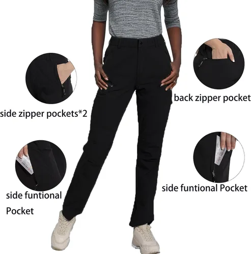 Vista 4 de Hiking Pants for Women Waterproof Quick Dry Cargo Pants Travel Camping Workout Pants Mountain Trouser with Pocket