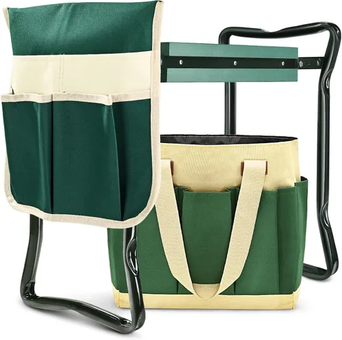 Vista 9 de Banco de Jardín KVR para Arrodillarse y Sentarse, Arrodillador y Asiento Plegable de Jardín Resistente, Ideas de Regalos de Jardinería para Mujeres