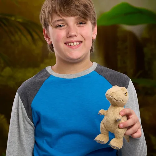 Vista 2 de JURASSIC WORLD T-Rex - Dinosaurio de peluche pequeño de 7 pulgadas, animal de peluche, juguetes para niños a partir de 3 años Just Play