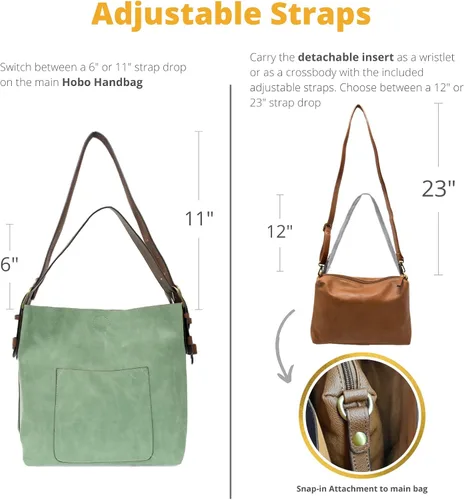 Vista 2 de Joy Susan - Bolsa clásica 2 en 1 para mujer, estilo hobo