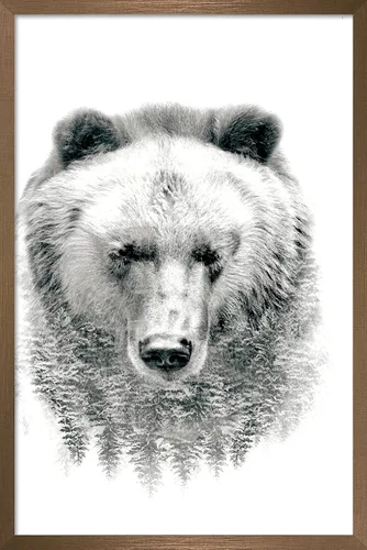 Vista 13 de Trends International Póster de pared de oso - árboles, 14.725 x 22.375 pulgadas, versión enmarcada de madera de granero