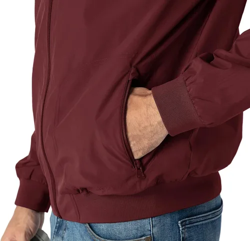 Vista 5 de BASUDAM Chaqueta rompevientos para hombre ligera resistente al agua con cremallera completa casual ajuste delgado