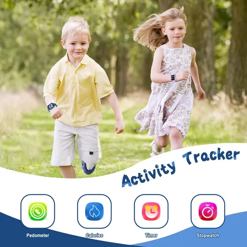 Vista 6 de Sedzofan Reloj inteligente para niños con 24 juegos de rompecabezas, pantalla táctil HD, cámara, reproductor de música, podómetro, despertador