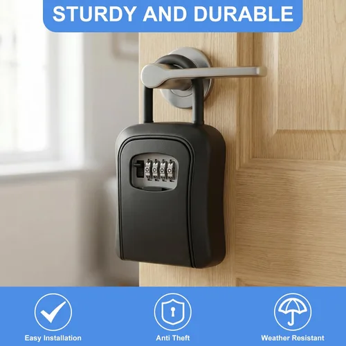Vista 3 de Diyife Caja de bloqueo de llave, [gran capacidad mejorada] Caja de bloqueo de combinación de 4 dígitos impermeable para llaves de casa, caja