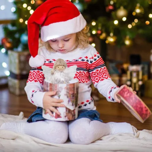 Vista 4 de FZBNSRKO 3 colgantes de muñeca de ángel, adornos de felpa de Navidad, adornos de ángel de felpa para fiesta de Navidad, Año Nuevo, cumpleaños, boda