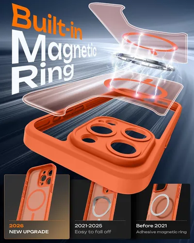 Vista 820 de TOCOL Funda para iPhone 11, compatible con Magsafe, protección completa de cámara, imanes integrados, protección contra caídas, funda translúcida