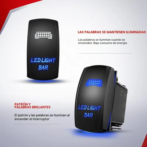 Vista 7 de Barra de luz LED Nilight. arnés de cableado, kit de 12 V, interruptor basculante, láser de 5 pines, interruptor de encendido y apagado impermeable