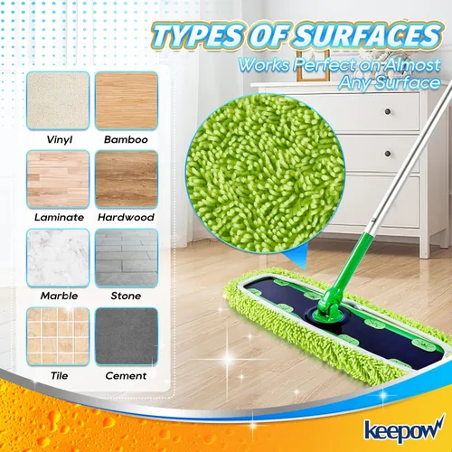 Vista 5 de KEEPOW Almohadillas XL reutilizables para trapeador compatibles con Swiffer XL Sweeper, paños de trapear secos extra grandes, paños de trapear