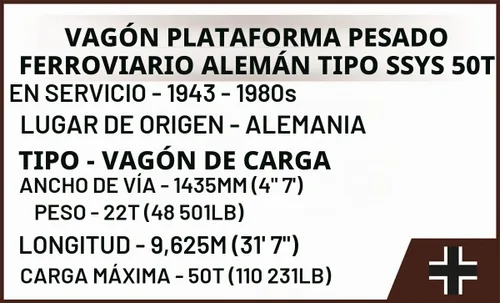 Vista 10 de COBI Historical Collection WWII Schwerer Plattformwagen Type Ssys, 424 piezas