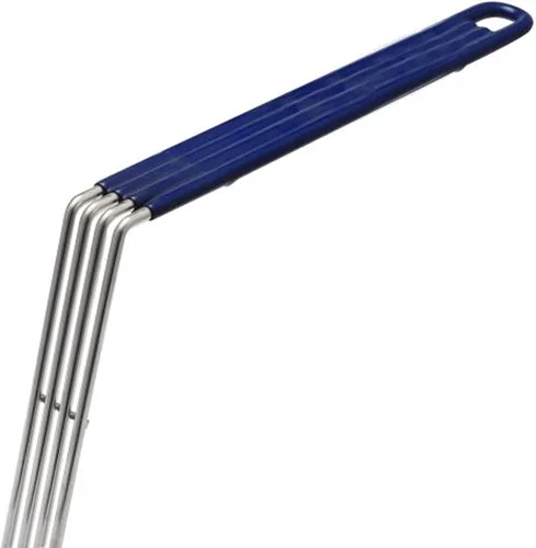 Vista 5 de TrueCraftware -14-1/2" x 5-3/4" Rectangular Deep Fry Basket Press Hierro niquelado resistente con mango recubierto azul - para el hogar