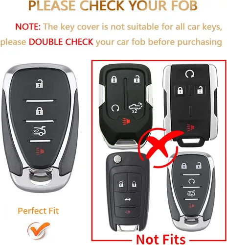 Vista 2 de OFFCURVE Funda para llavero Chevy Protector completo de TPU para Chevrolet Chevy Malibu Camaro Cruze Traverse Spark Equinox Sonic Volt Bolt 2016