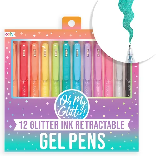 Vista 8 de OOLY Oh My Glitter - Resaltadores de tinta líquida con purpurina de neón, juego de 6 rotuladores con punta de cincel, sin ácidos, a partir de 8 años