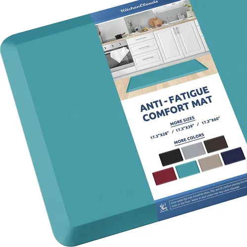 Vista 15 de KitchenClouds Alfombra de Cocina Acolchada Anti Fatiga 17.3"x28" Impermeable, Antideslizante, Alfombras de Pie y Comodidad para Escritorio/Piso