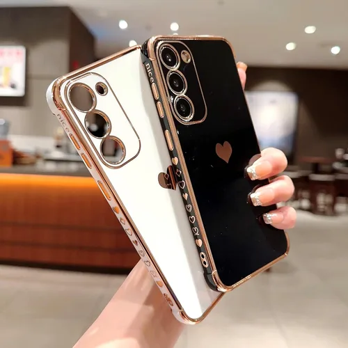 Vista 83 de phylla Funda de teléfono compatible con Samsung Galaxy A12 de 6.5 pulgadas, lindo corazón chapado en oro, elegante funda de lujo para mujer