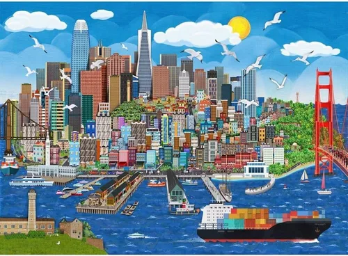 Vista 2 de EuroGraphics San Francisco by Jasper Tompson - Rompecabezas de 1000 piezas