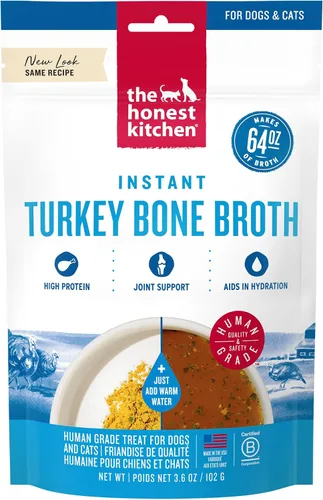 Vista 9 de The Honest Kitchen Caldo Instantáneo de Hueso de Carne con Cúrcuma para Perros, Refuerzo Diario, 102 Gramos