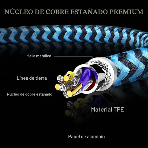 Vista 7 de Cable de carga para iPhone, cable trenzado de carga de 6 pies, cable USB de nailon original de Apple, cable de carga rápida para iPhone 14 13 12 11