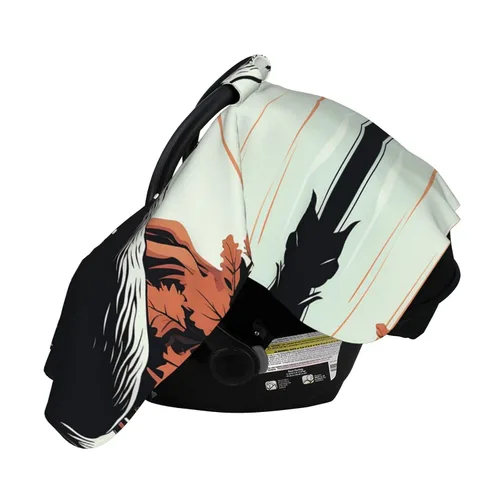 Vista 3 de Baby Car Seat Canopy Cover for Mom, Soft Breathable Nursing Breastfeeding Covers Multi Use Stroller Sun Shade Newborn Shower Gift，Black Beaver