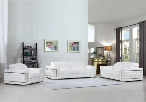Vista 28 de Blackjack Furniture Usry - Sofá tapizado de piel italiana, color caqui