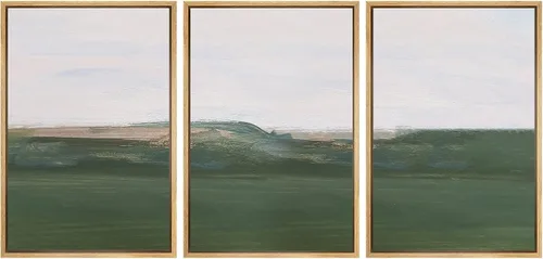 Vista 45 de SIGNWIN Lienzo enmarcado para pared, juego de arte sereno de pantanos con humedales verdes e ilustraciones de agua tranquila, arte moderno