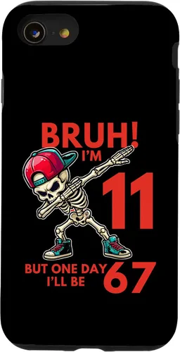 Vista 18 de Bruh I'm 11 But One-Day I'll Be 67 Retro 11th Birthday - Carcasa para iPhone 17