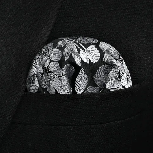 Vista 133 de HISDERN Pajaritas para hombre, corbatín de cachemira para hombre, corbata de lazo y bolsillo cuadrado, juego formal de esmoquin para boda
